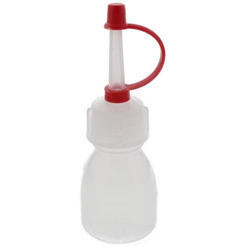 Spritzflaschen 24 x 10ml rund natur aus LDPE inkl. Tropferverschluss mit Halteband und Kappe rot *** Laborflasche, Enghals, Spritzerflasche *** von Spritzflaschen