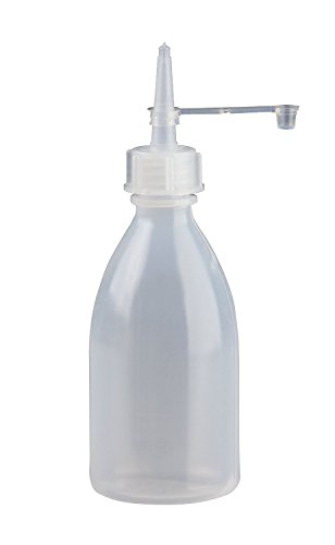 Spritzflaschen 6 x 100ml rund natur aus LDPE inkl. Tropferverschluss mit Halteband und Kappe (Spritzverschluss), Laborflasche, Enghals *** von Spritzflaschen