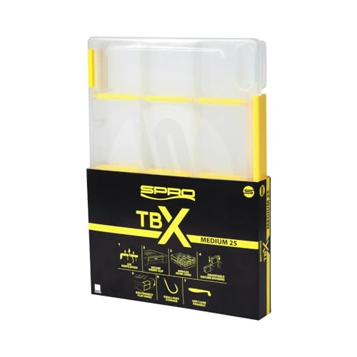 Spro TBX 25M Clear 25x17,5x2,5cm - Angelbox für Köder & Zubehör, Kunstköderbox zum Spinnfischen, Tacklebox zum Angeln von Spro