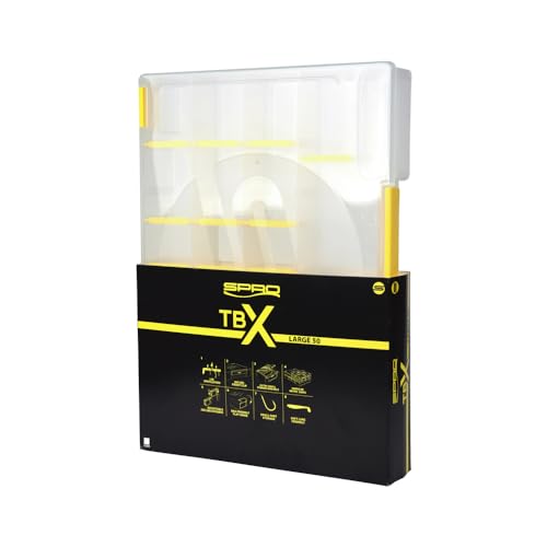 Spro TBX 50L Clear 35x25x5cm - Angelbox für Raubfischzubehör, Köderbox, Tacklebox für Kunstköder, Zubehörbox, Wobblerbox von Spro