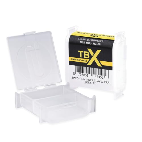 Spro TBX Inner Tray Clear 4,5x5,5x1,7cm - Kleinteilebox für Wirbel & Haken, Hakenbox, Angelbox, Tacklebox, Box von Spro