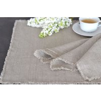 2Er Set Rustikale Leinen Tischsets/stonewashed Tischset Mit Fransen Flachs Dickes Naturleinen Tischdeko 2Er Set Rustikale Leinen Tischsets/stonewashed Tischset Mit Fransen Flachs Dickes Naturleinen Tischdeko von SproutLinen