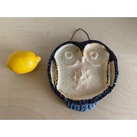 Vintage Studio Keramik Eule Wandkunst | Geschmolzenes Glas Retro von SpruceHouseVintage