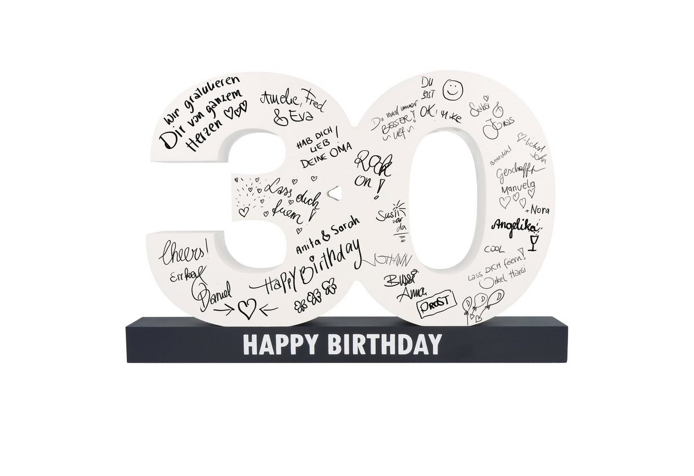 Spruchreif® Dekofigur XL Gästebuch Geburtstag · Gästebuch Happy Birthday · 37 x 24 x 4 cm · 18. Geburtstagsgeschenk· Geschenkidee 18 Geburtstag · 30 Geburtstag · 40 Geburtstag · 50 Geburtstag · 60 Geburtstag von Spruchreif®