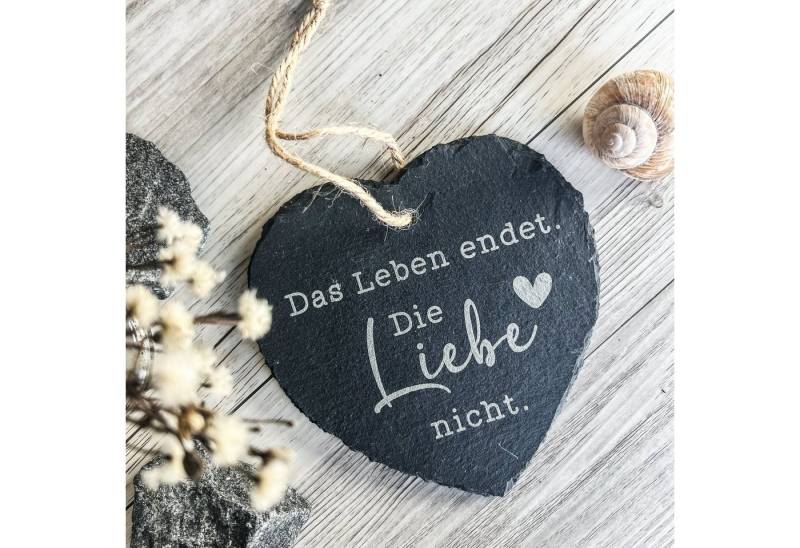 Spruchreif® Dekohänger Kleines Schieferherz mit Gravur, Wanddeko von Spruchreif®
