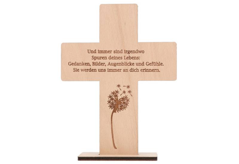 Spruchreif® Dekoobjekt Holzkreuz mit Gravur, Christliche Geschenk, Trauergeschenk von Spruchreif®