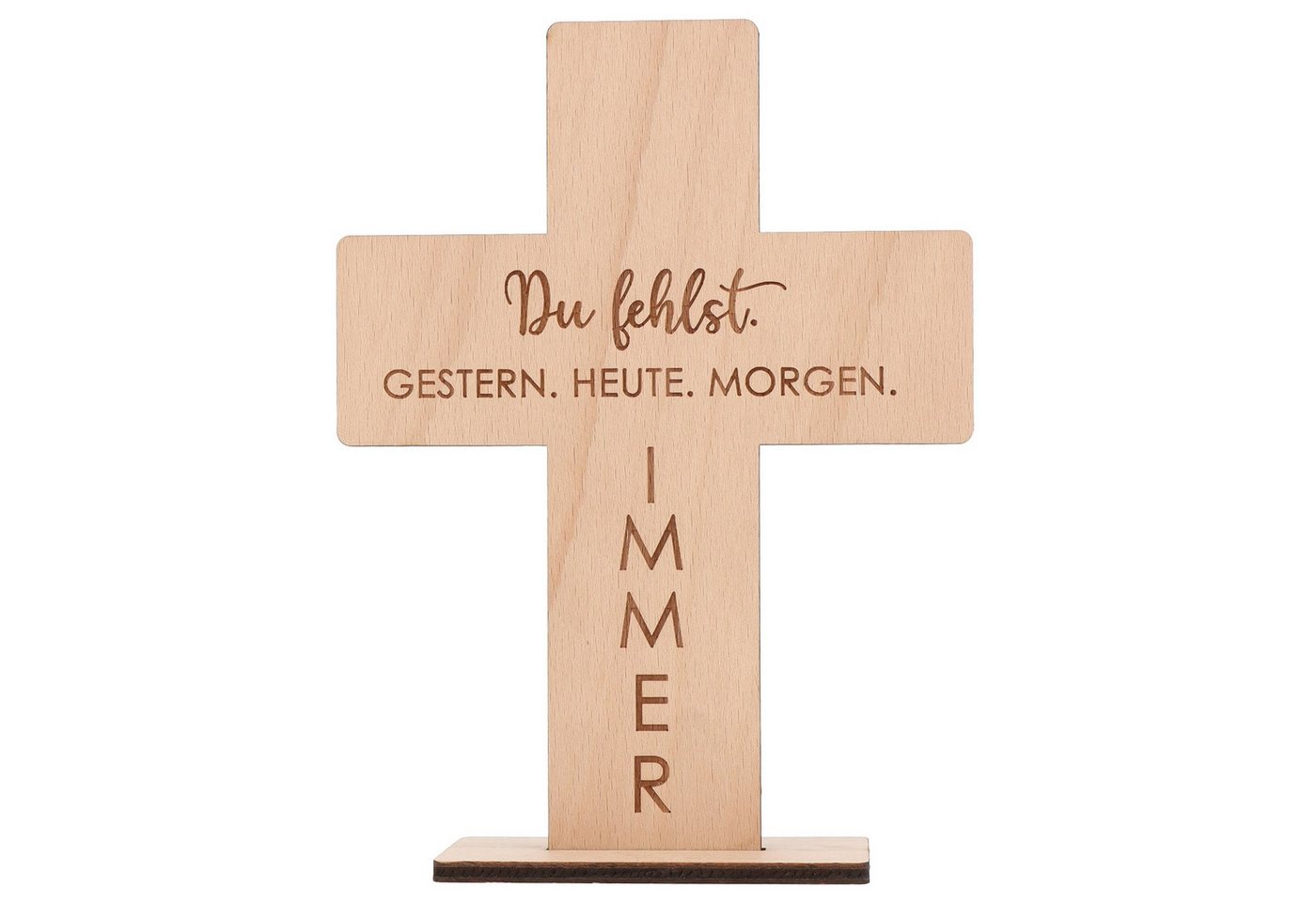 Spruchreif® Dekoobjekt Holzkreuz mit Gravur, Christliche Geschenk, Trauergeschenk von Spruchreif®