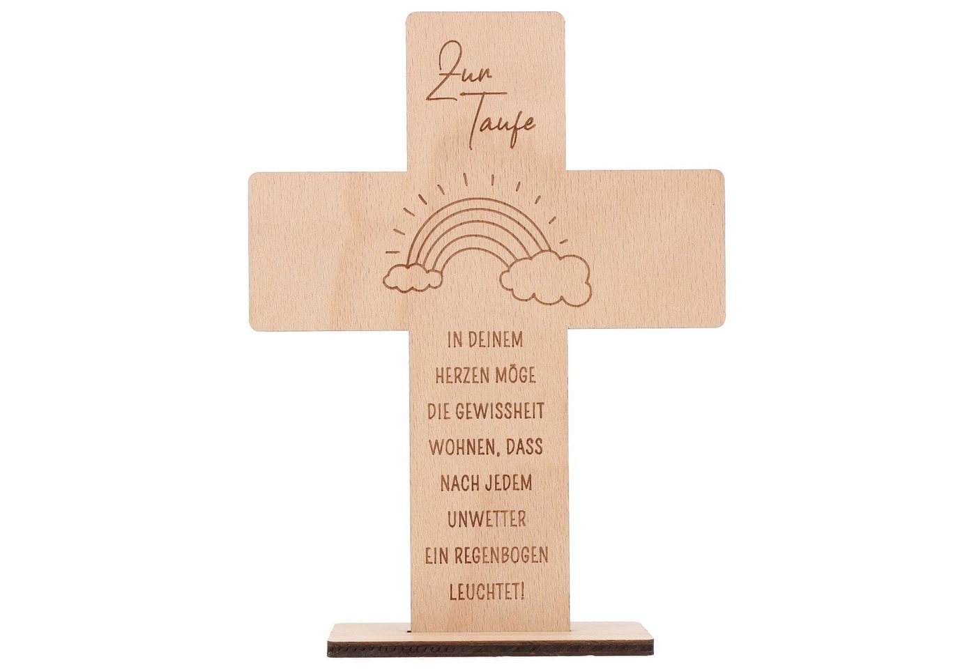Spruchreif® Dekoobjekt Holzkreuz mit Gravur – Geschenk zur Konfirmation, Kommunion & Taufe von Spruchreif®