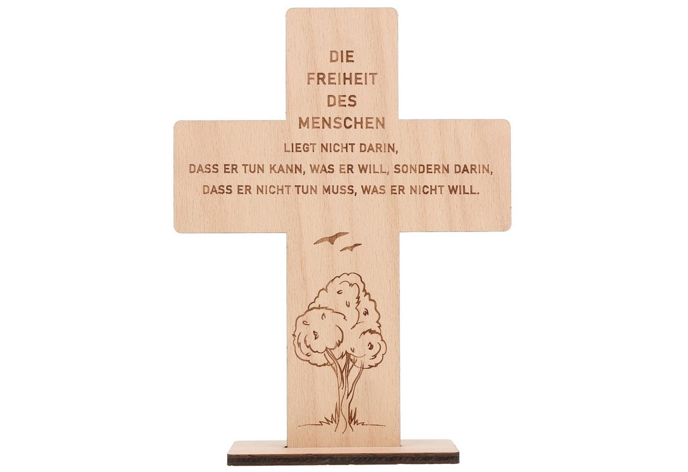 Spruchreif® Dekoobjekt Holzkreuz mit Gravur – Geschenk zur Konfirmation, Kommunion & Taufe von Spruchreif®