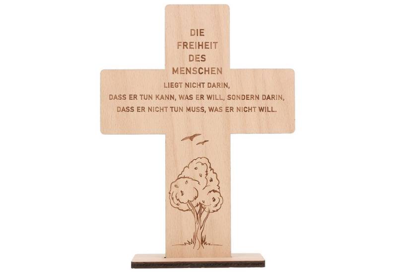 Spruchreif® Dekoobjekt Holzkreuz mit Gravur – Geschenk zur Konfirmation, Kommunion & Taufe von Spruchreif®
