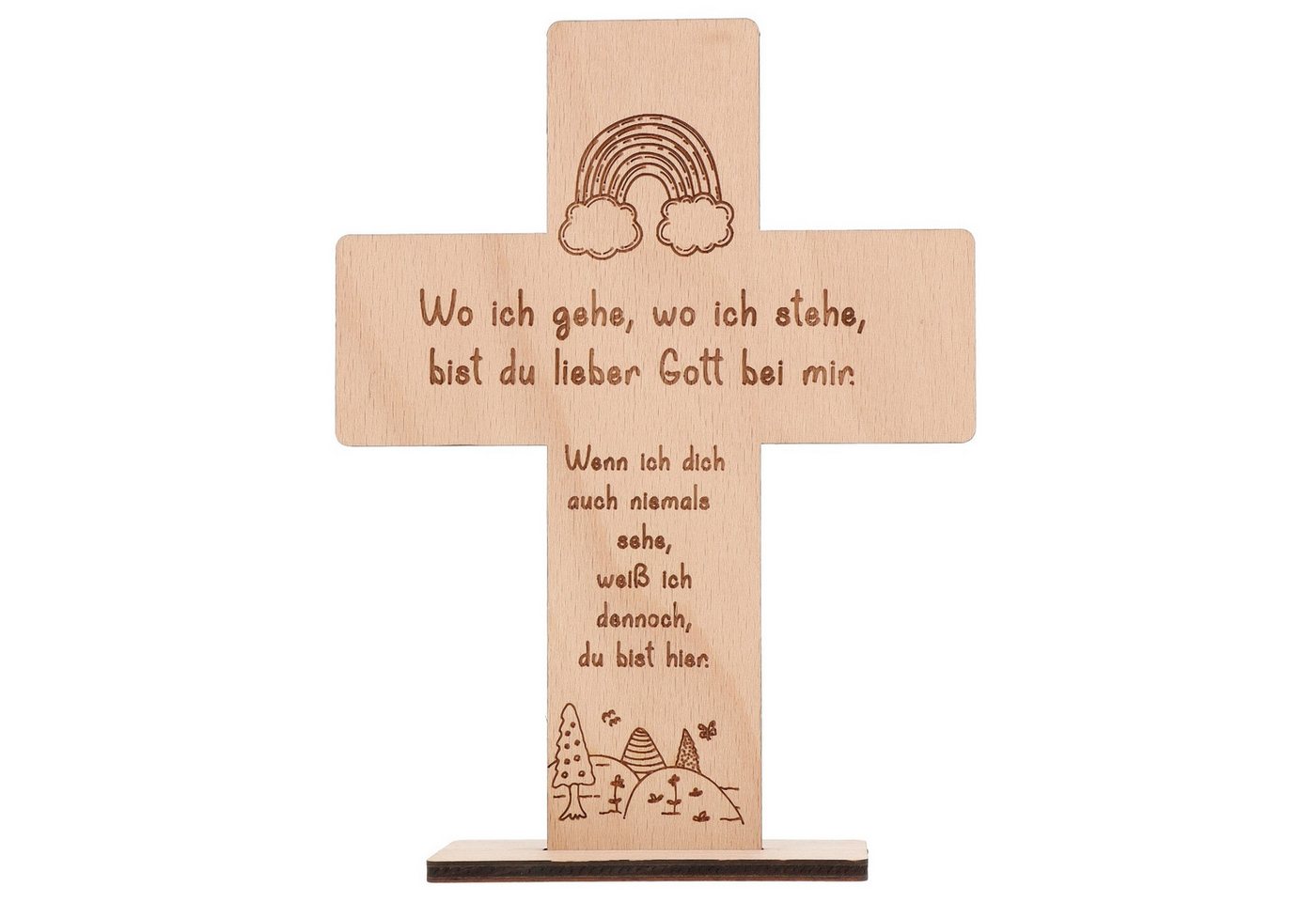 Spruchreif® Dekoobjekt Holzkreuz mit Gravur – Geschenk zur Konfirmation, Kommunion & Taufe von Spruchreif®