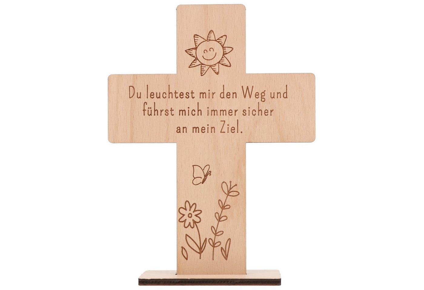 Spruchreif® Dekoobjekt Holzkreuz mit Gravur – Geschenk zur Konfirmation, Kommunion & Taufe von Spruchreif®