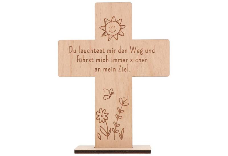 Spruchreif® Dekoobjekt Holzkreuz mit Gravur – Geschenk zur Konfirmation, Kommunion & Taufe von Spruchreif®