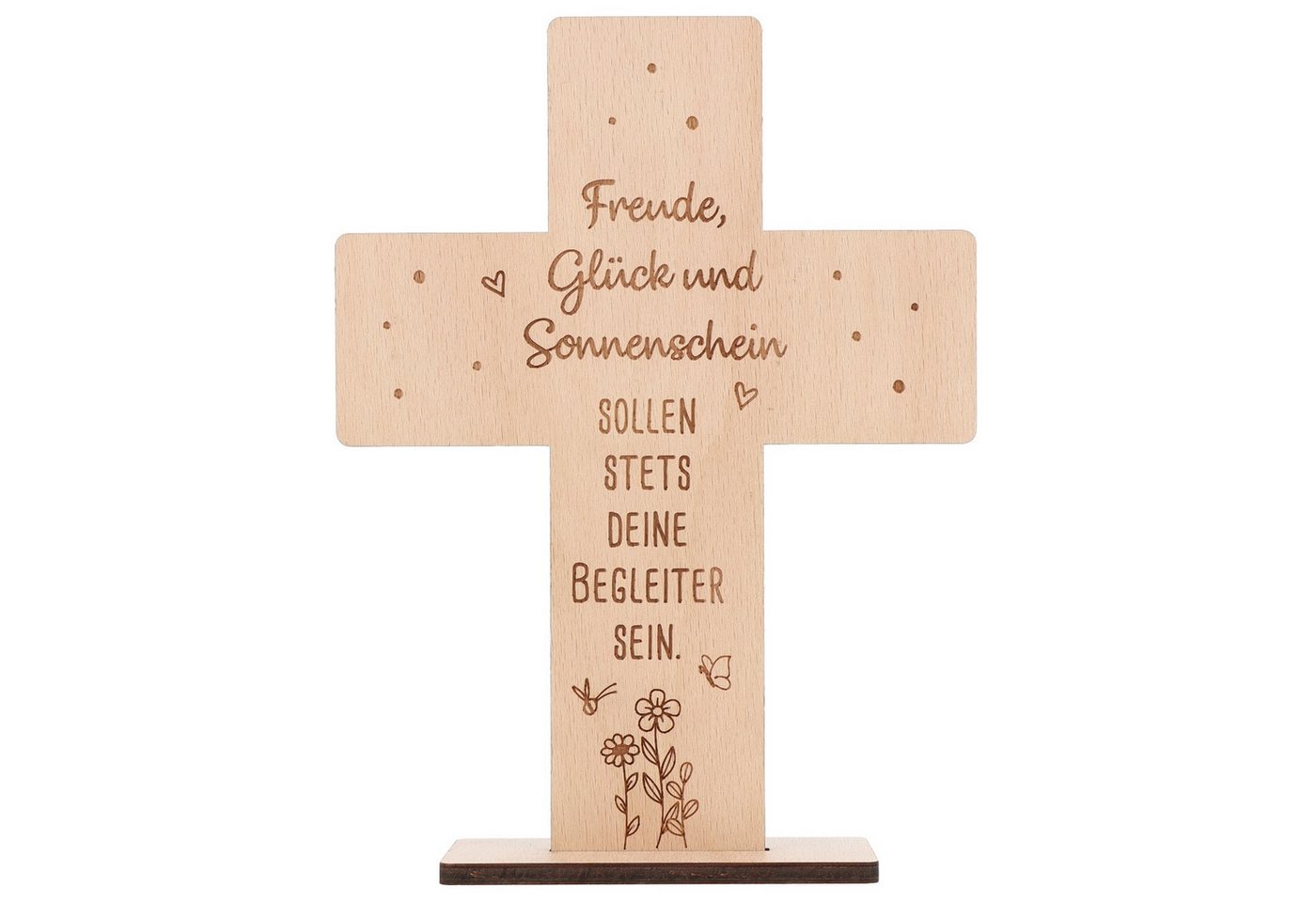 Spruchreif® Dekoobjekt Holzkreuz mit Gravur – Geschenk zur Konfirmation, Kommunion & Taufe von Spruchreif®