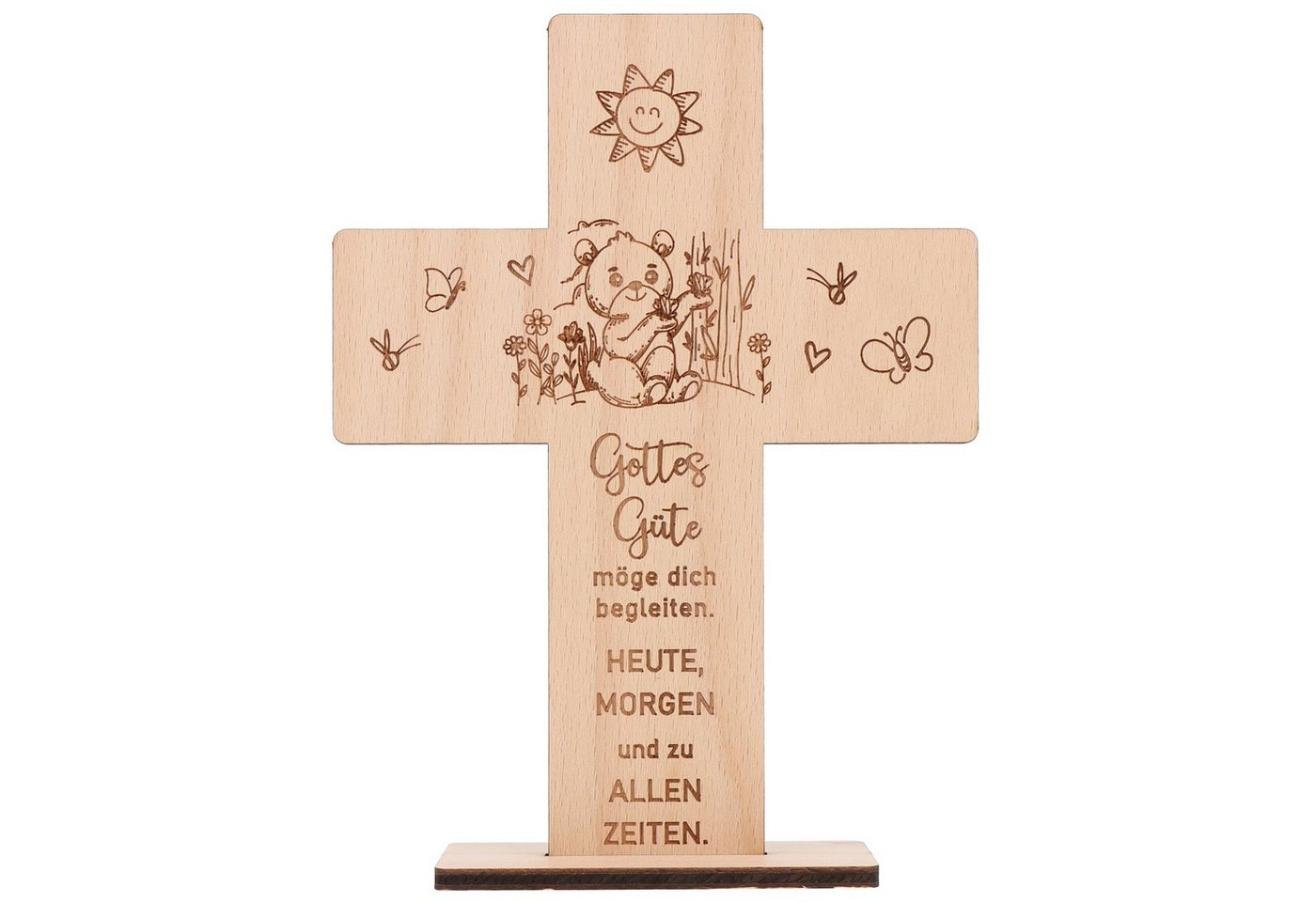 Spruchreif® Dekoobjekt Holzkreuz mit Gravur – Geschenk zur Konfirmation, Kommunion & Taufe von Spruchreif®