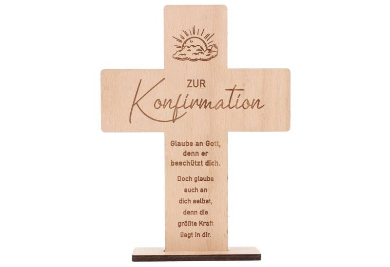 Spruchreif® Dekoobjekt Holzkreuz mit Gravur – Geschenk zur Konfirmation, Kommunion & Taufe von Spruchreif®
