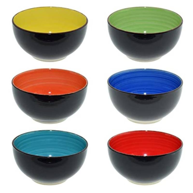 Spruchreif® Dekoschüssel Schalen Set · Ramenbowl ·Steinzeug Keramik Schüssel · 6 teilig 650ml von Spruchreif®
