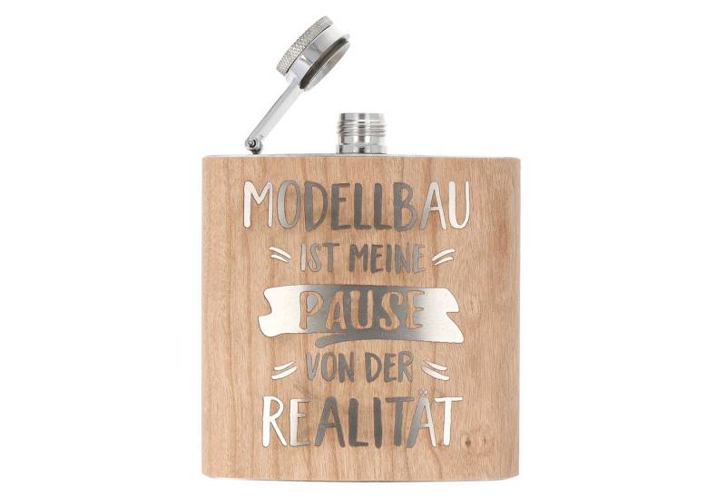 Spruchreif® Flachmann Holz- Flachmann aus Edelstahl mit Gravur, Geschenkidee Handwerker von Spruchreif®