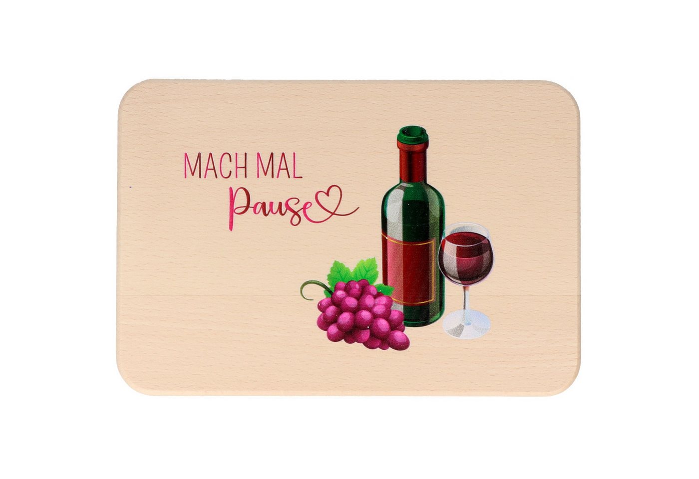 Spruchreif® Frühstücksbrett Frühstücksbrettchen aus Holz, Brotzeitbrett mit hochwertigem UV-Druck, Mach mal Pause von Spruchreif®