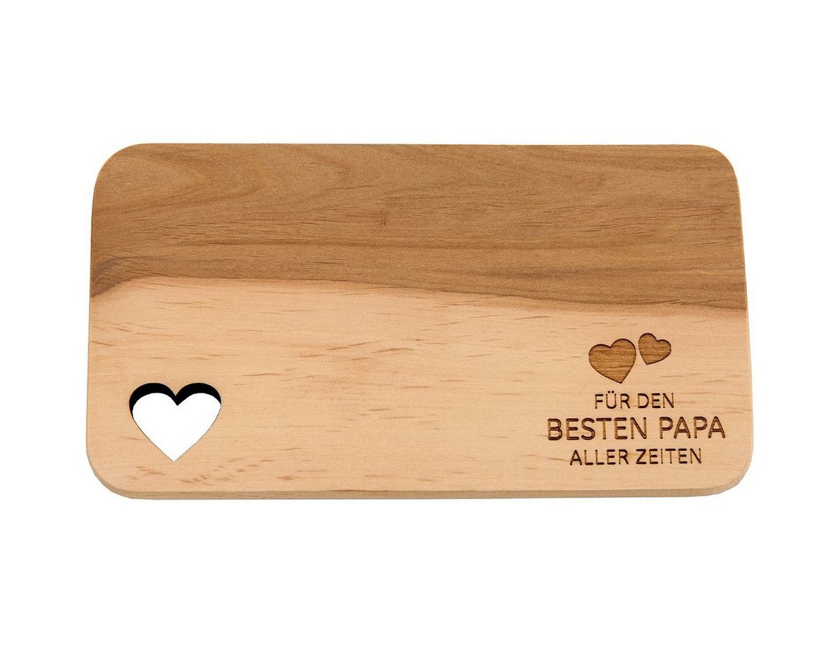 Spruchreif® Frühstücksbrett Frühstücksbrettchen aus Holz · Brotzeitbrett mit Gravur · Geschenk für Familie · Holzbrettchen mit Herzausschnitt von Spruchreif®