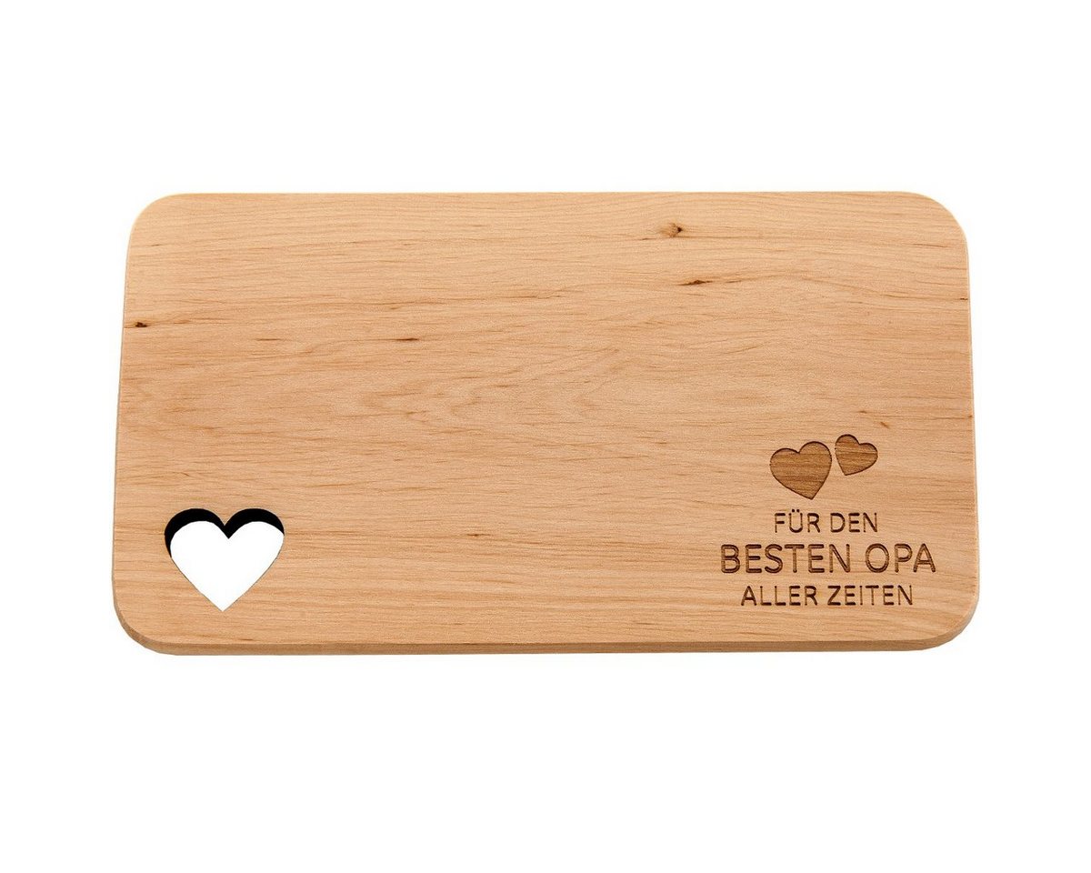 Spruchreif® Frühstücksbrett Frühstücksbrettchen aus Holz · Brotzeitbrett mit Gravur · Geschenk für Familie · Holzbrettchen mit Herzausschnitt von Spruchreif®