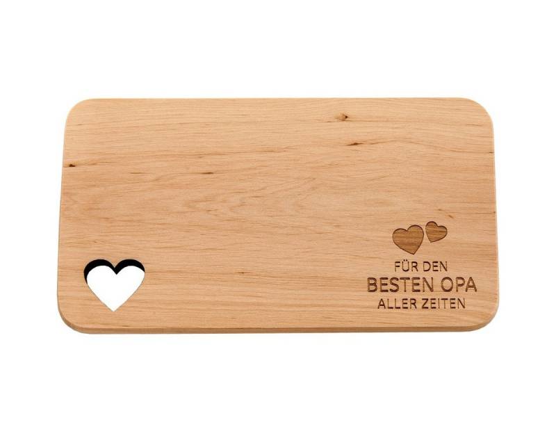 Spruchreif® Frühstücksbrett Frühstücksbrettchen aus Holz · Brotzeitbrett mit Gravur · Geschenk für Familie · Holzbrettchen mit Herzausschnitt von Spruchreif®