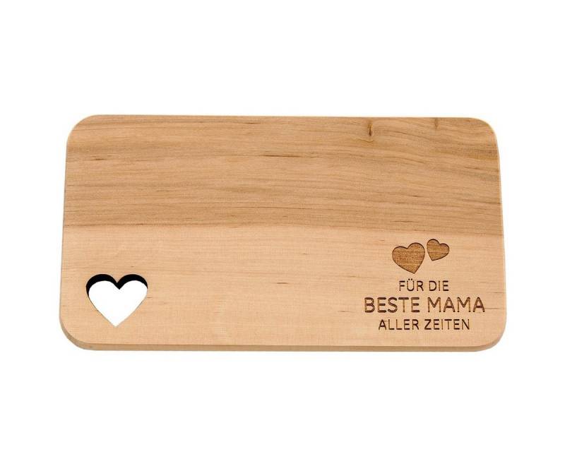 Spruchreif® Frühstücksbrett Frühstücksbrettchen aus Holz · Brotzeitbrett mit Gravur · Geschenk für Familie · Holzbrettchen mit Herzausschnitt von Spruchreif®