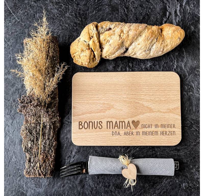 Spruchreif® Frühstücksbrett Frühstücksbrettchen aus Holz mit Gravur, Geschenke für Stiefeltern von Spruchreif®