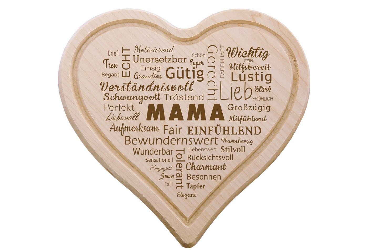 Spruchreif® Frühstücksbrett Frühstücksbrettchen in Herzform · Brotzeitbrett mit Gravur · Holzbrett Herz · Geschenke für Eltern · Geschenke für Mama/Oma · Frühstücksbrettchen Holz von Spruchreif®