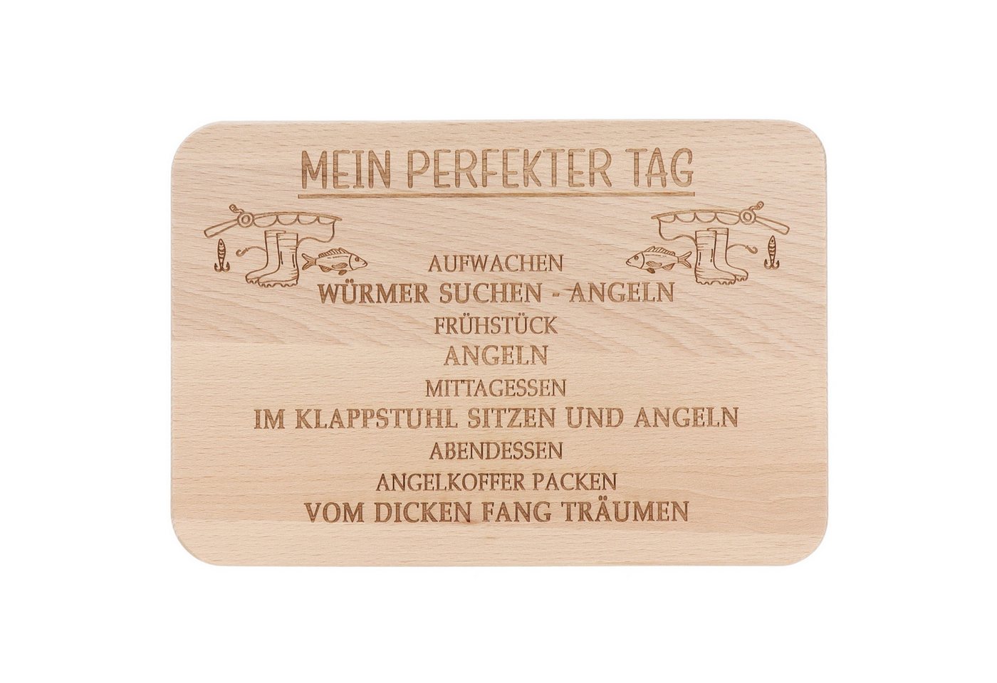 Spruchreif® Frühstücksbrett Holz-Frühstücksbrettchen · Brotzeitbrett mit Gravur · Geschenk Hobby von Spruchreif®