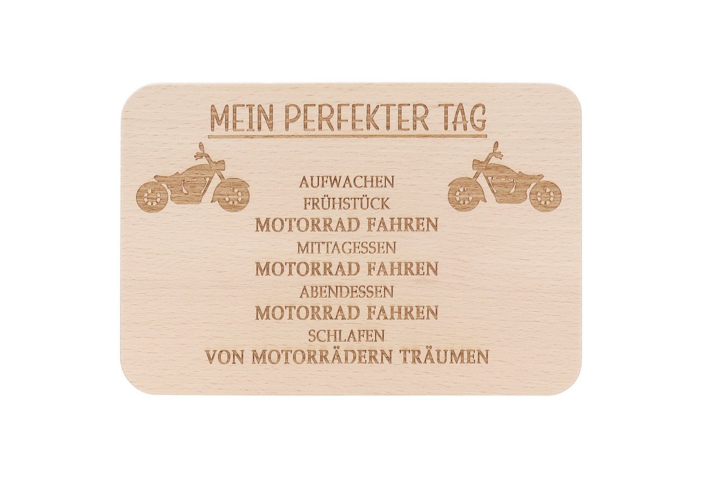 Spruchreif® Frühstücksbrett Holz-Frühstücksbrettchen · Brotzeitbrett mit Gravur · Geschenk Hobby von Spruchreif®