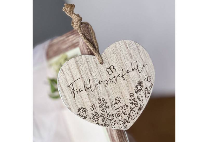 Spruchreif® Hängedekoration Deko Herz mit Gravur, Holzherz mit Gravur von Spruchreif®