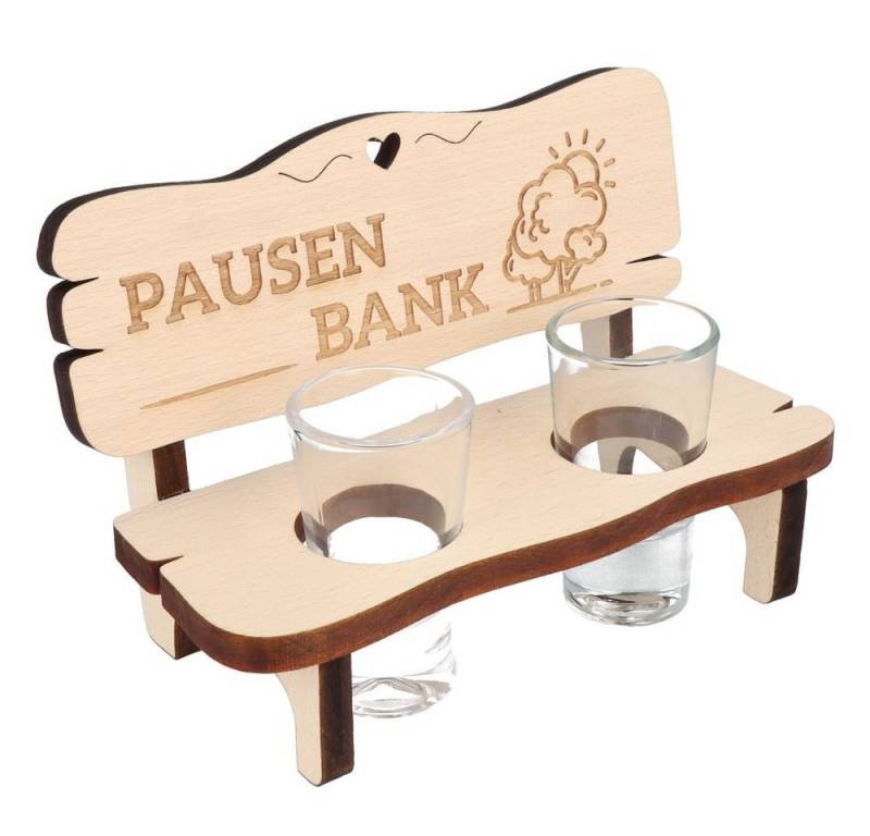 Spruchreif® Schnapsglas Schnapsbank mit Farbdruck und 2 Gläsern, Geschenk für Wanderer von Spruchreif®