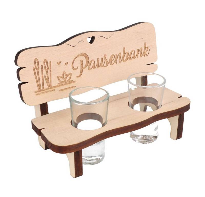 Spruchreif® Schnapsglas Schnapsbank mit Farbdruck und 2 Gläsern, Geschenk für Wanderer von Spruchreif®