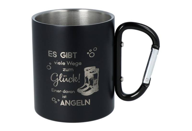 Spruchreif® Tasse Doppelwandige Edelstahltasse mit Karabinerhaken, Anglergeschenk von Spruchreif®