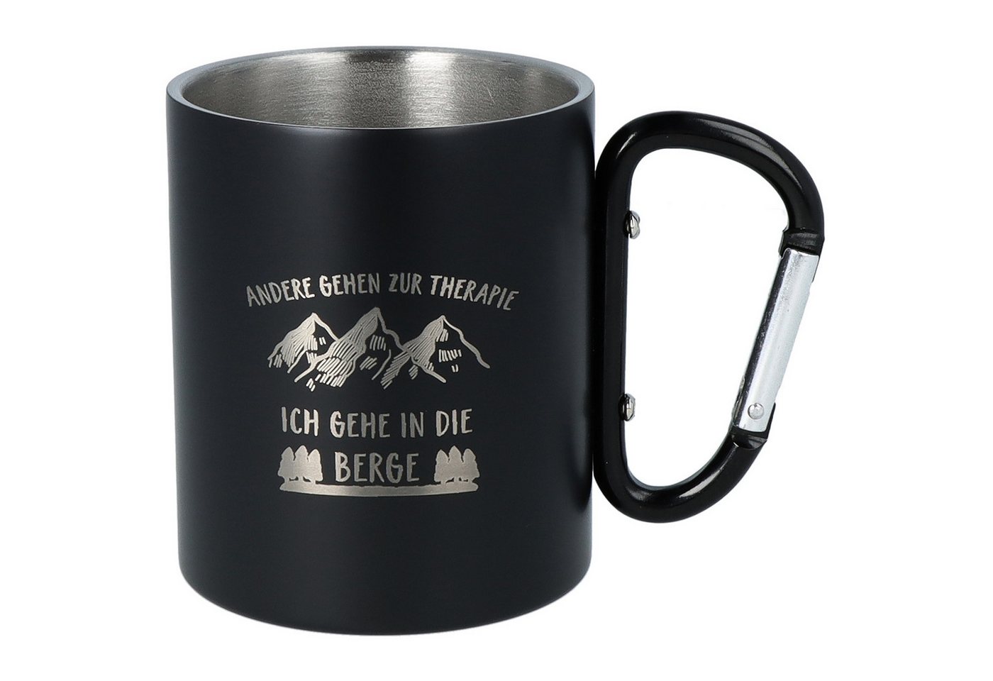 Spruchreif® Tasse Doppelwandige Edelstahltasse mit Karabinerhaken, Geschenk Wandern ⛰ von Spruchreif®