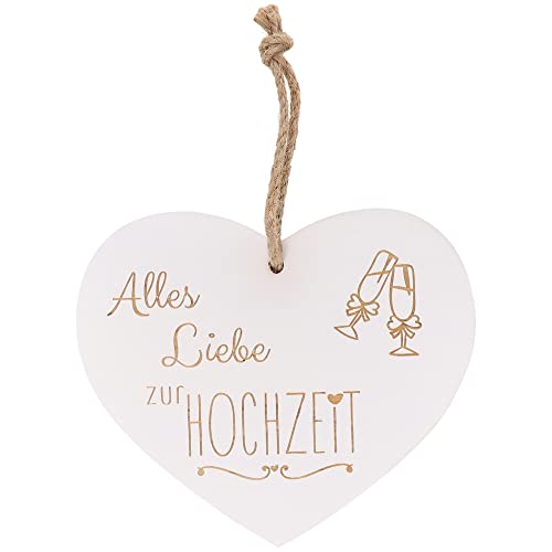 Spruchreif | Holzherz mit Gravur | Vintage Deko Herz mit Hochzeit Sprüchen | Geschenk zur Hochzeit für das Brautpaar | Verlobung | Paare | Liebe von Spruchreif PREMIUM QUALITÄT 100% EMOTIONAL