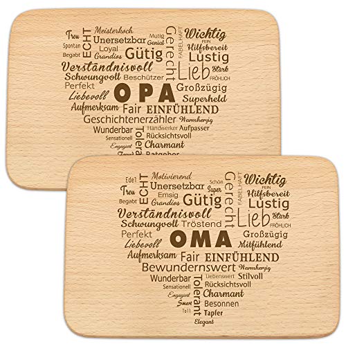 Spruchreif | 2er Set Frühstücksbrett mit Gravur „Wortherz Oma und Opa“ | Holzbrettchen Set | Perfekte Geschenkidee für Großeltern Spruchreif | 2er Set Frühstücksbrett mit Gravur „Wortherz Oma und Opa“ | Holzbrettchen Set | Perfekte Geschenkidee für Großeltern von Spruchreif