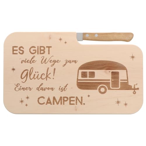 Spruchreif· Brotzeitbrett mit Messer · Brotzeitbrett mit Gravur · Holzbrett mit Messer · Geschenke für Camper · Outdoor Geschenke · Outdoor Frühstück von Spruchreif