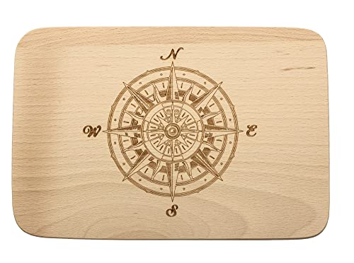 Spruchreif | Frühstücksbrett Kompass graviert – Segeln & Maritime Geschenkidee Spruchreif | Frühstücksbrett Kompass graviert – Segeln & Maritime Geschenkidee von Spruchreif