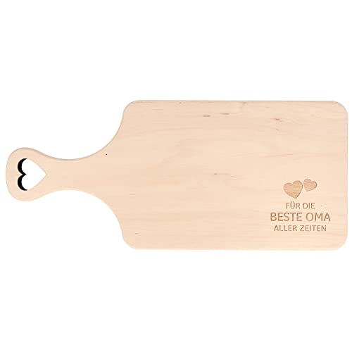 Spruchreif | Frühstücksbrettchen aus Holz mit beidseitiger Gravur „Für die beste Oma“ – Schneidebrett mit Griff | Geschenk für Oma Spruchreif | Frühstücksbrettchen aus Holz mit beidseitiger Gravur „Für die beste Oma“ – Schneidebrett mit Griff | Geschenk für Oma von Spruchreif
