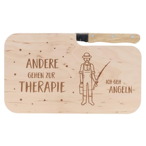 Spruchreif | Brotzeitbrett mit Messer "Angeln ist meine Pause" – Graviertes Holzbrett mit Angel-Motiv | Originelles Geschenk für Angler & Outdoor-Fans Spruchreif | Brotzeitbrett mit Messer "Angeln ist meine Pause" – Graviertes Holzbrett mit Angel-Motiv | Originelles Geschenk für Angler & Outdoor-Fans von Spruchreif