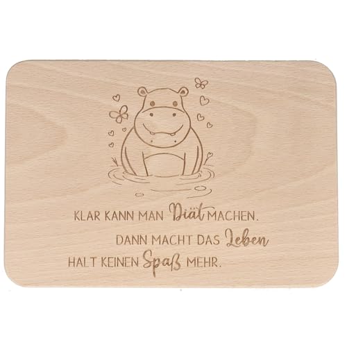Spruchreif · Frühstücksbrettchen aus Holz mit Gravur · Brotbrett mit Sprüchen Geschenk zum Geburtstag · "Klar kann man Diät machen..." von Spruchreif