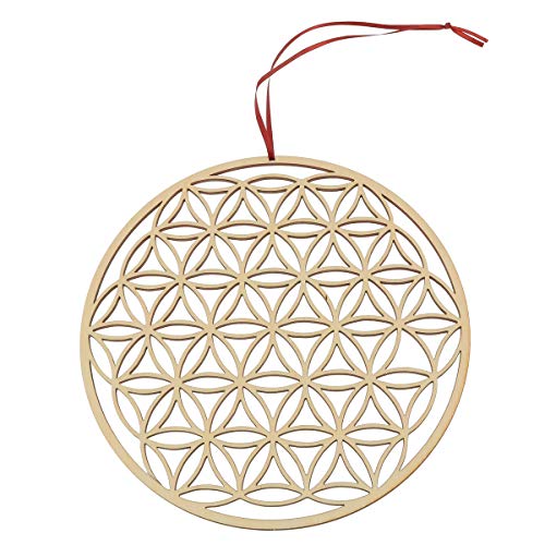 Spruchreif · Blume des Lebens aus Holz Ø 20 · Wanddeko · Wandschmuck · Lebensblume mit Band · Spirituelles Symbol Esoterik Geschenke von Spruchreif