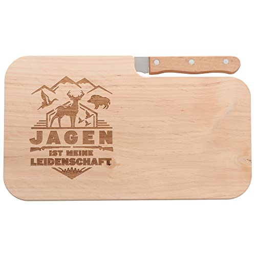 Spruchreif | Brotzeitbrett mit Messer "Jagen ist meine Leidenschaft" – Graviertes Messerbrett aus Holz mit Jäger-Motiv | Geschenkidee für Jäger & Jagdfans Spruchreif | Brotzeitbrett mit Messer "Jagen ist meine Leidenschaft" – Graviertes Messerbrett aus Holz mit Jäger-Motiv | Geschenkidee für Jäger & Jagdfans von Spruchreif