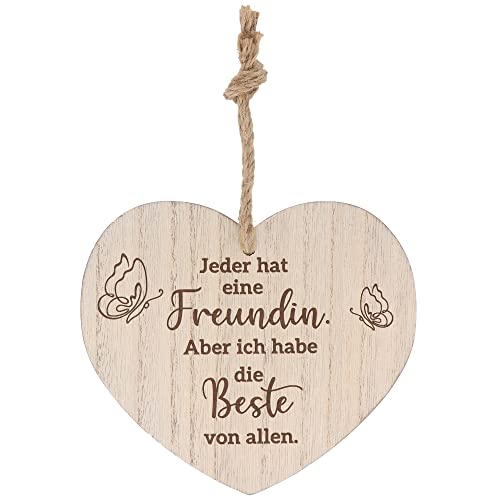 Spruchreif | Deko Herz mit Gravur | Holzherz mit Gravur | Herz mit Spruch | Shabby Chic Deko | Wanddeko Herz | Dankeschön Geschenk | Geschenk Beste Freundin | BFF Jeder hat eine Freundin. Aber … von Spruchreif