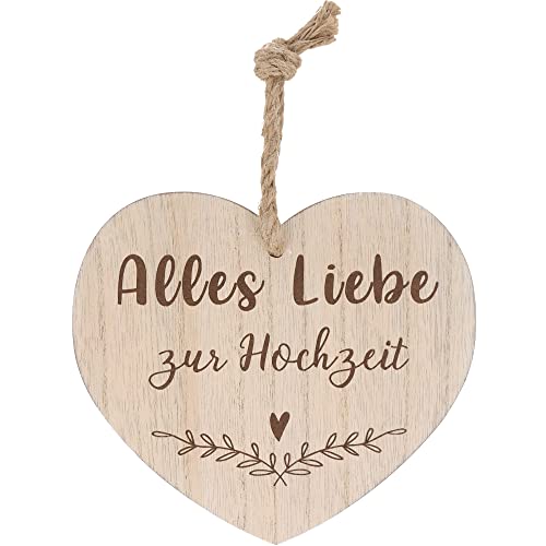 Spruchreif | Deko Herz mit Gravur | Holzherz mit Gravur | Herz mit Spruch | Shabby Chic | Wanddeko Herz | Geschenk zur Hochzeit | Hochzeitsgeschenk | Hochzeitsdekoration | Alles Liebe zur Hochzeit von Spruchreif