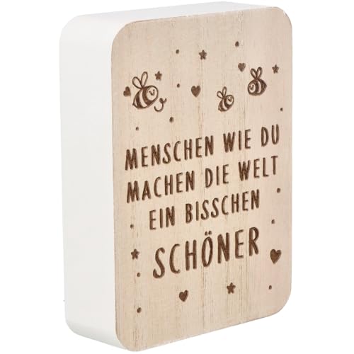 Spruchreif | Deko-Tafel "Menschen wie du machen …" | MDF-Holzschild mit liebevollem Spruch | Tischdeko & Geschenk | 10 x 7,5 x 2,5 cm Spruchreif | Deko-Tafel "Menschen wie du machen …" | MDF-Holzschild mit liebevollem Spruch | Tischdeko & Geschenk | 10 x 7,5 x 2,5 cm von Spruchreif