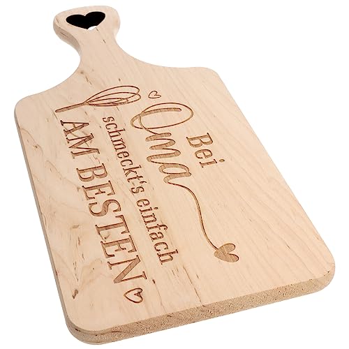 Spruchreif | Erlebrett mit Griff – Frühstücksbrett mit Gravur „Bei Oma schmeckt´s am Besten“ | Schneidebrett & Jausenbrett für Oma | Geschenk zum Muttertag Spruchreif | Erlebrett mit Griff – Frühstücksbrett mit Gravur „Bei Oma schmeckt´s am Besten“ | Schneidebrett & Jausenbrett für Oma | Geschenk zum Muttertag von Spruchreif