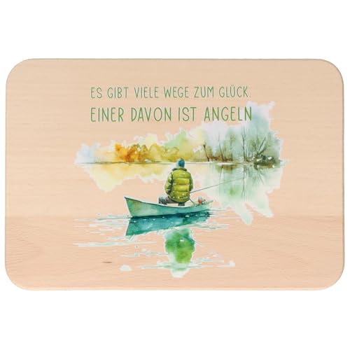 Spruchreif · Frühstücksbrettchen Angler · Frühstücksbrettchen aus Holz · Brotzeitbrett mit UV-Druck · Geschenke für Angler · Angel Geschenk von Spruchreif